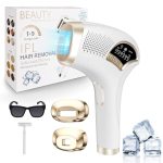 ACWOO IPL laserontharing, pijnloos, langdurig en ijskoelend ontharingsapparaat voor dames en heren, 3-in-1 functies HR/SC/RA laserontharingsapparaat met 9 energieniveaus, 2 modi, volledig lichaamsgebr