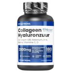 Collageen en Hyaluronzuur 180 Tabletten, Gehydrolyseerd Collageen 2000mg COLLinstant Kwaliteit met Biotine, CoQ10, Zink, Selenium, Vitamine C en D, Collageen Supplement voor Huid, Botten, Gewrichten